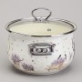 КАСТРЮЛЯ AGNESS ЭМАЛИРОВАННАЯ СО СТЕКЛЯННОЙ КРЫШКОЙ СЕРИЯ "LAVANDER CATS", 2,8 Л ДИА. 20СМ