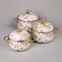 НАБОР КАСТРЮЛЬ AGNESS ЭМАЛИРОВАННЫХ СЕРИЯ "ROYAL GARDEN", 6ПР. 2,1Л, 2,8Л И 3,8Л